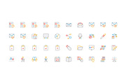 200 Education Colored Line Icons, an Outline Icon by Creative Stall (Thumbnail 4 of 4)