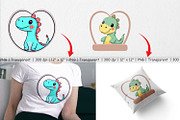Clipart Heart Dinosaur, a Graphic by Artnoy (Thumbnail 3 of 5)