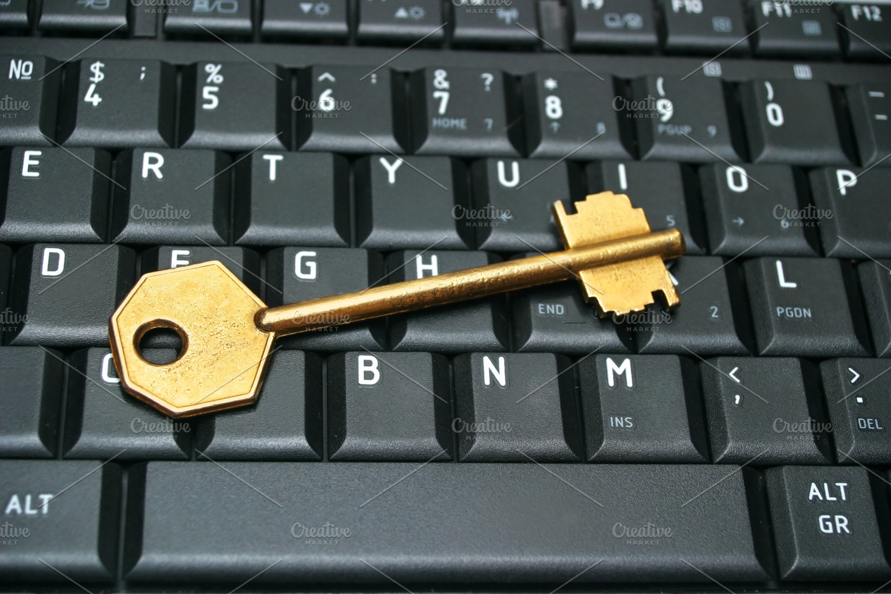 Key on keyboard, a Photo by saiko3p