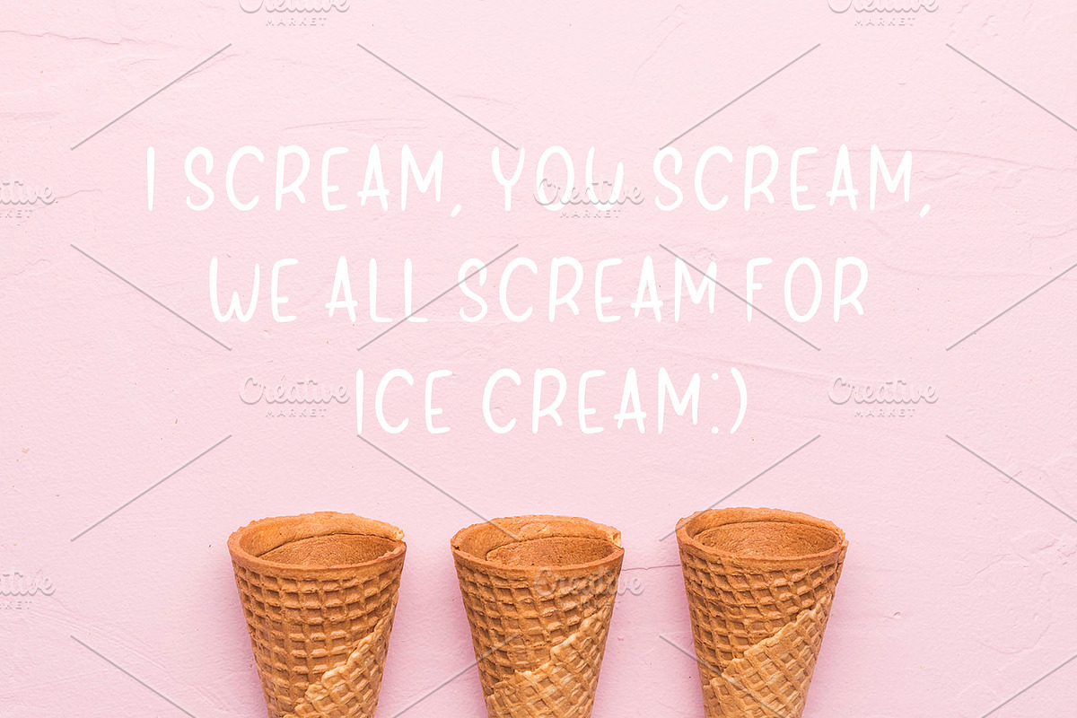 Ice Cream Font and Graphics Pack preview 7