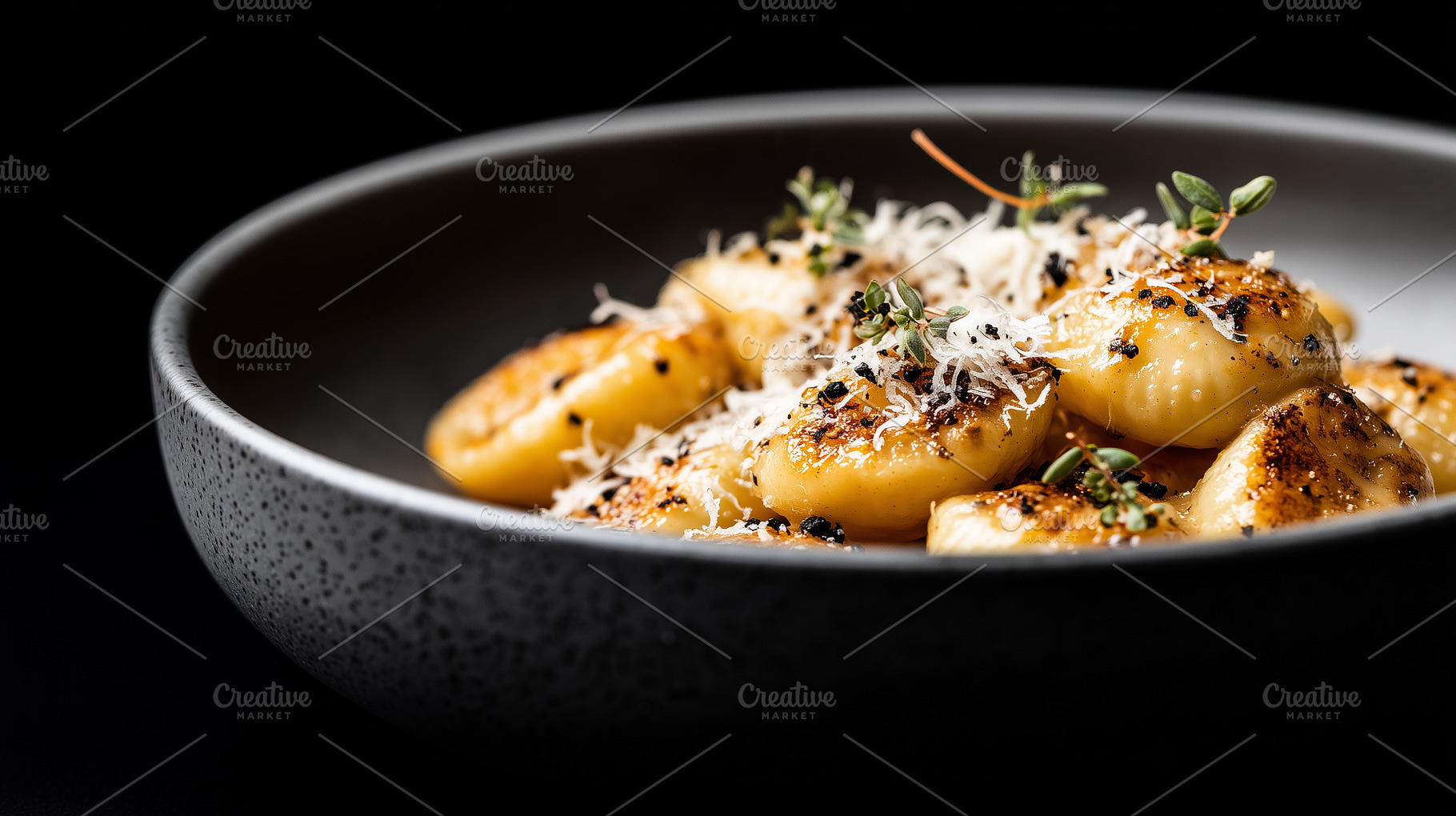 Gourmet gnocchi topped with cheese, a Food & Drink Photo by MistyDay