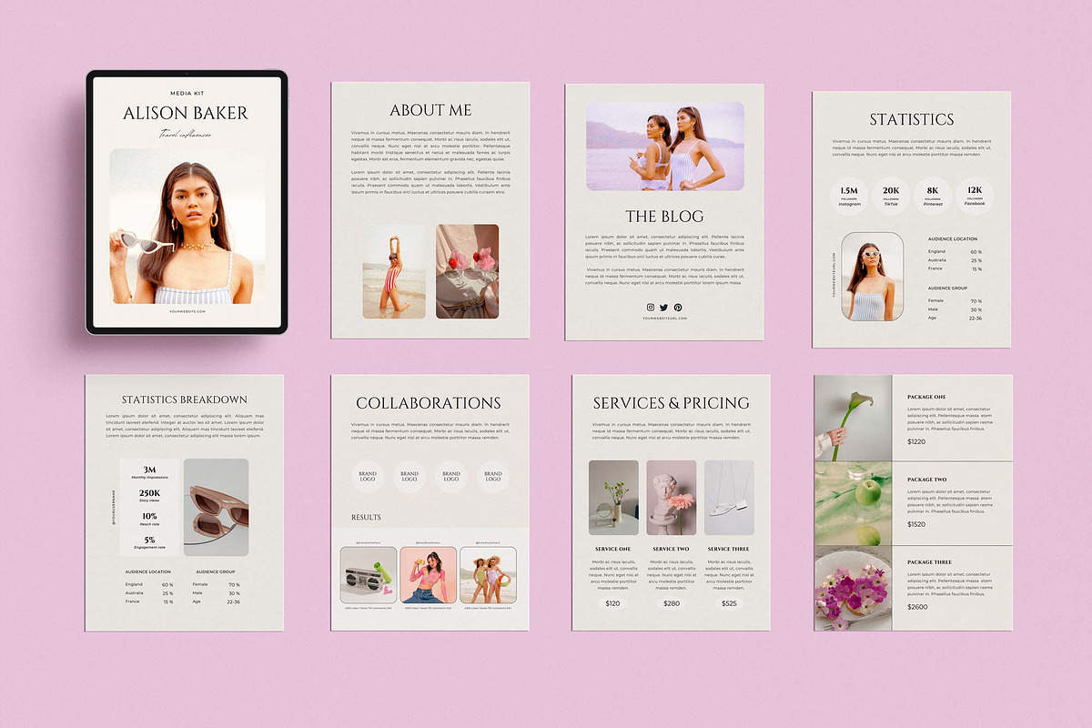 Media Kit Canva Template | Nostalgia, a Print Template by Sierra Creative Studio (Photo 8 of 11)