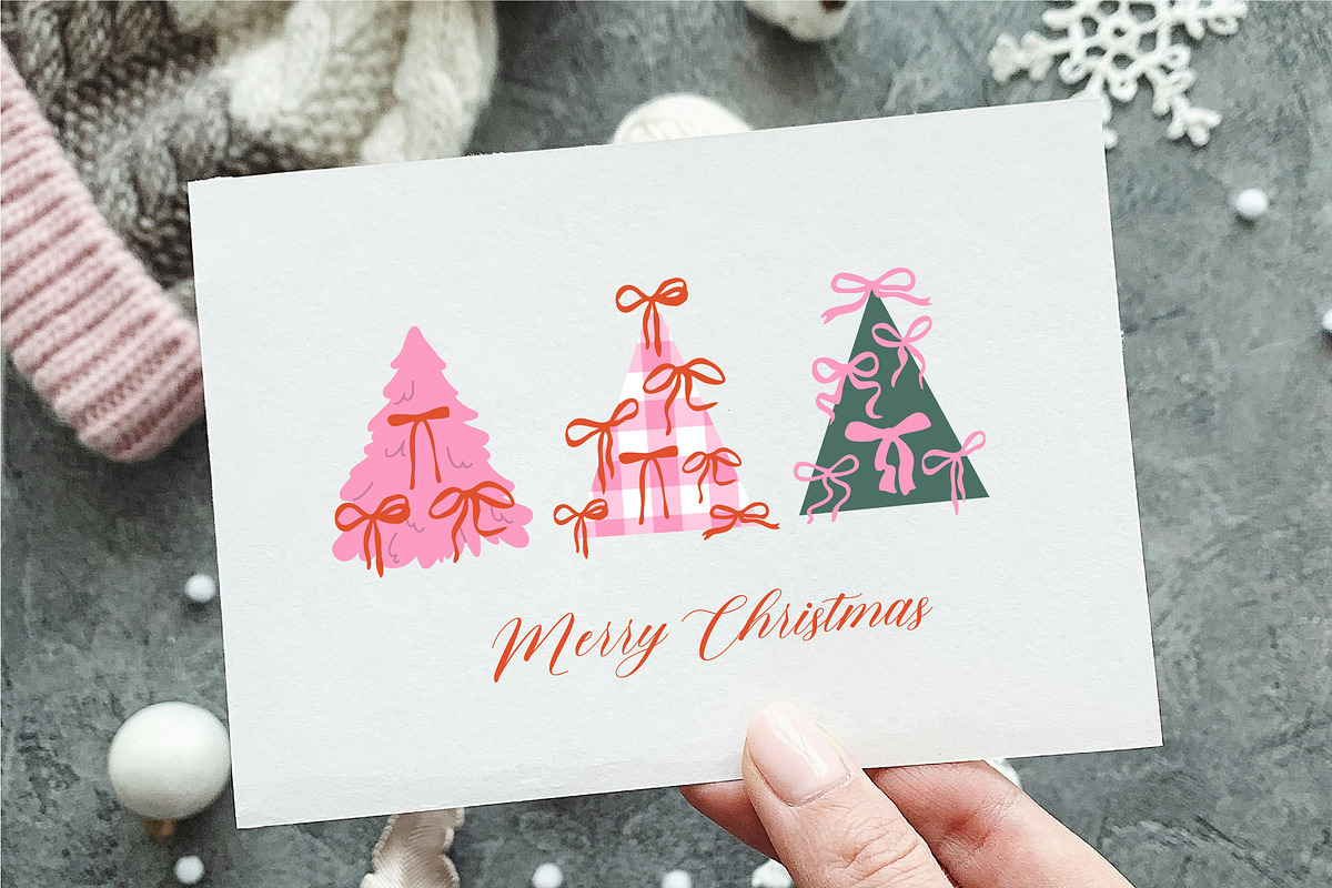 Coquette Girly Christmas trees, a Seasonal Illustration by yabluko_draws (Photo 2 of 3)