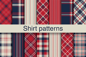 51 Shirt Plaid Patterns EPS JPG