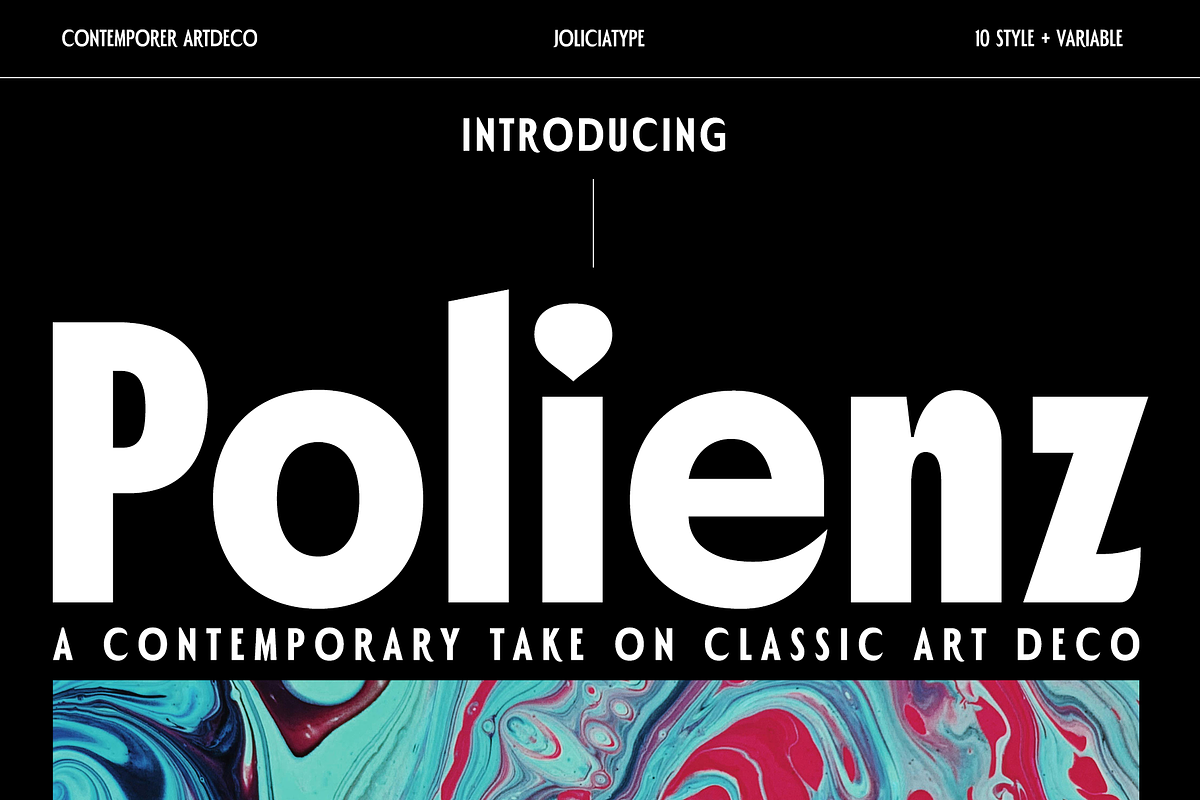 Polienz | Artdeco Font, a Sans Serif Font by Jolicia Type (Photo 1 of 19)