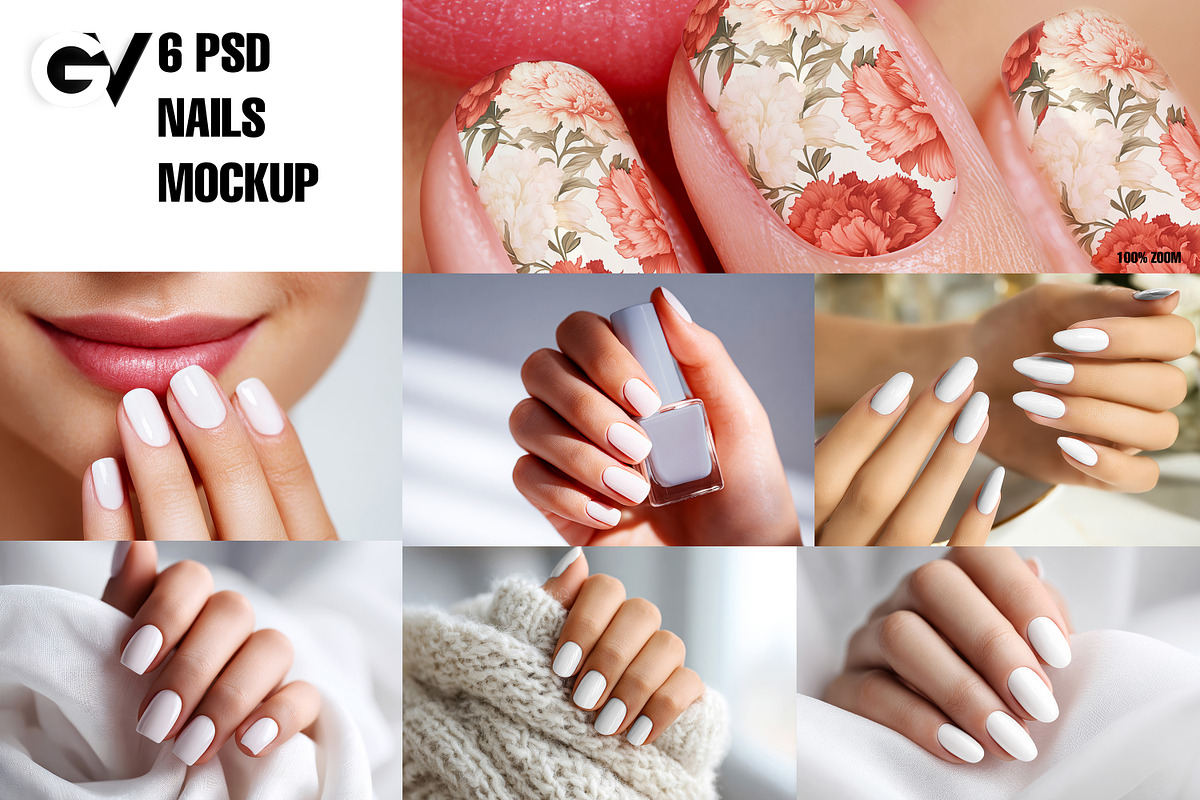 Nails Mockup 6 PSD files, a Product Mockup by GraphicVil (Photo 2 of 9)