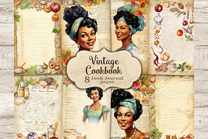 Vintage Cookbook Collage Sheet