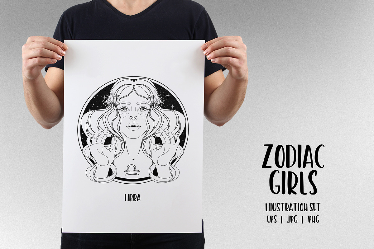 12 Zodiac Girls. Vector set., a Person Illustration by Varvara Gorbash (Photo 2 of 8)