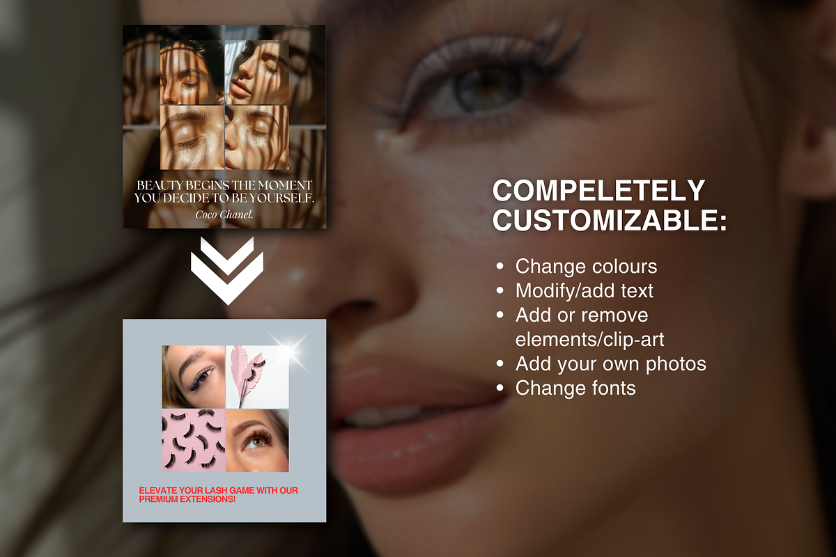 Lash Tech Canva Templates, a Social Media Template by DesignsbyMariaStudio (Photo 4 of 10)
