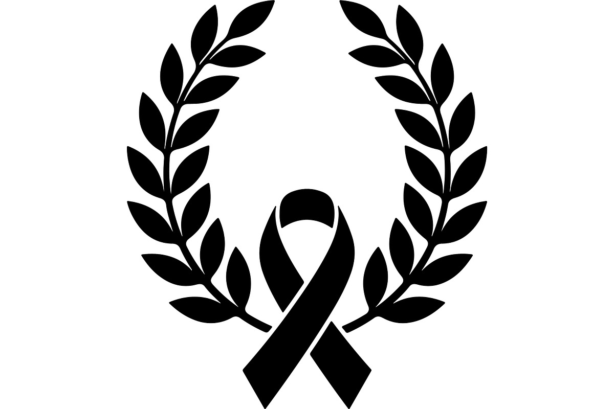 Black Ribbon Laurel Wreath, a Decorative Illustration by balal (Photo 15 of 15)