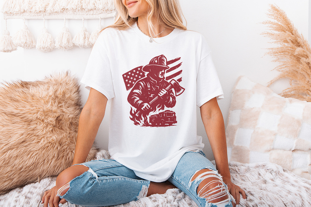 Firefighter PNG, American Flag, an Illustration by SharpMarketplace (Photo 3 of 9)
