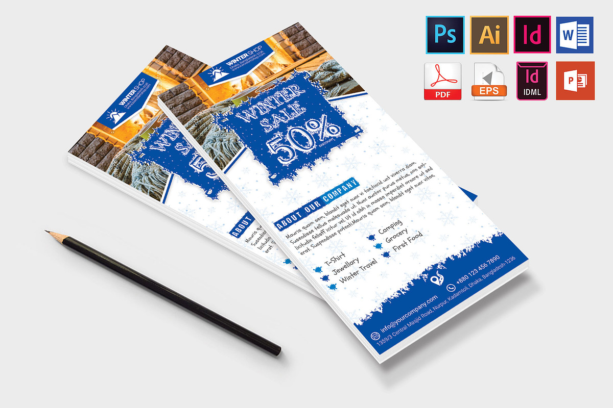 Rack Card | Winter Sale DL Flyer V-2, a Flyer Template by Imagine ...