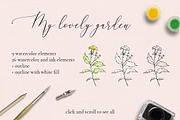 My lovely garden - watercolor & ink, a Decorative Illustration by long summer (Thumbnail 4 of 5)