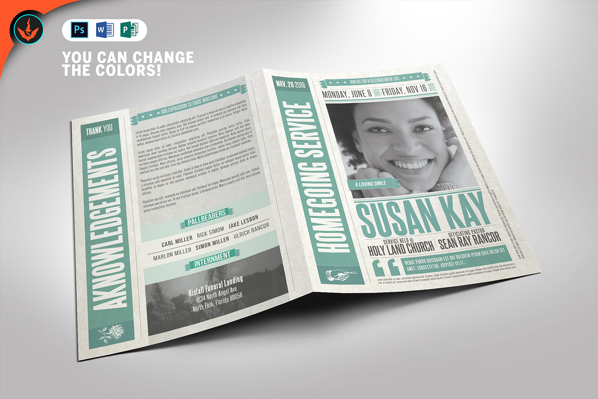 Funeral Program 13 Newspaper Theme, a Brochure Template by SeraphimChris (Photo 1 of 4)