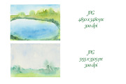 Colorful watercolor landscapes, a Background Graphic by SweetRenieDesigns (Thumbnail 4 of 4)