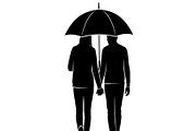 50 Couple Umbrella Silhouette Bundle, an Illustration by Designs_River (Thumbnail 42 of 51)