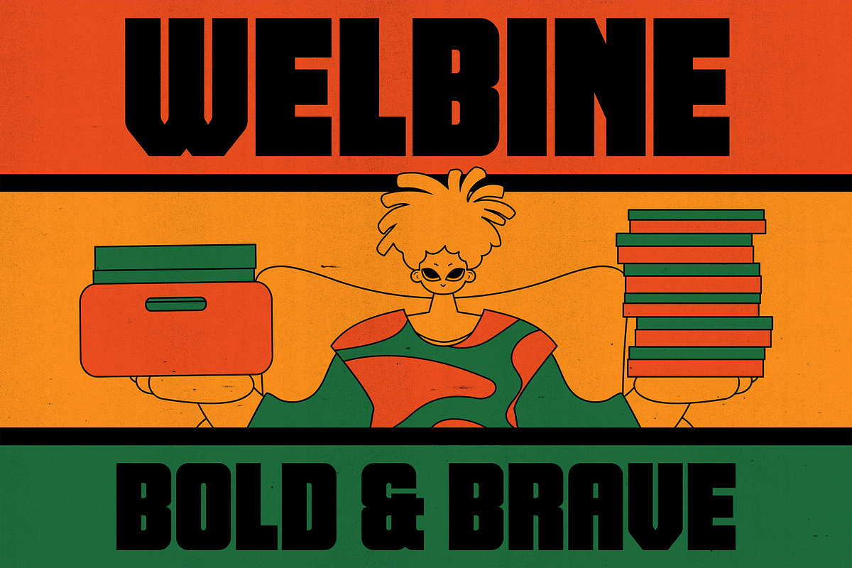 Welbine - Bold Boxy Fonts, a Sans Serif Font by Konstantine Studio (Photo 1 of 4)