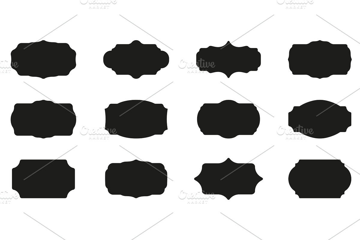 Vintage Border Silhouette Icon Set, an Illustration by Vector Creator
