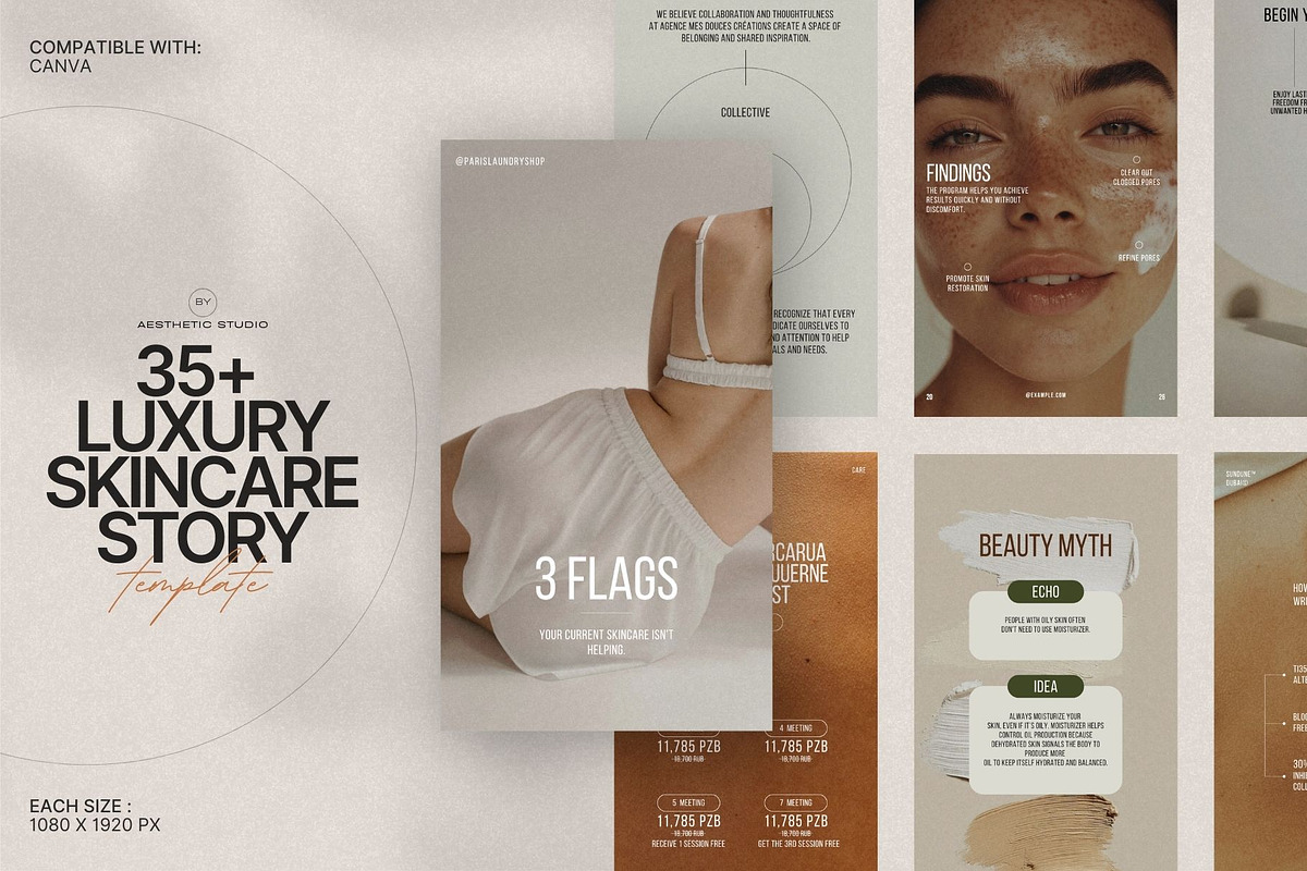Canva Skincare Instagram Story Pack