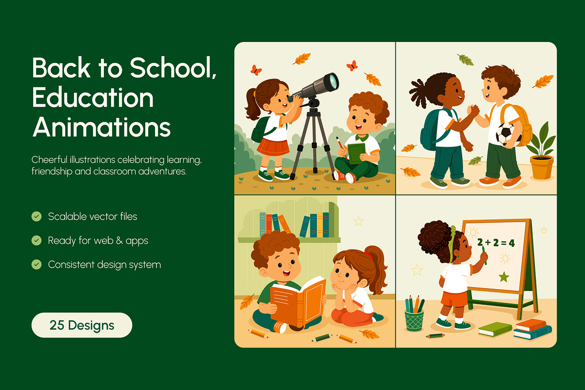 25 Animated Back to School Education, an Education Illustration by Creative Stall (Photo 1 of 4)