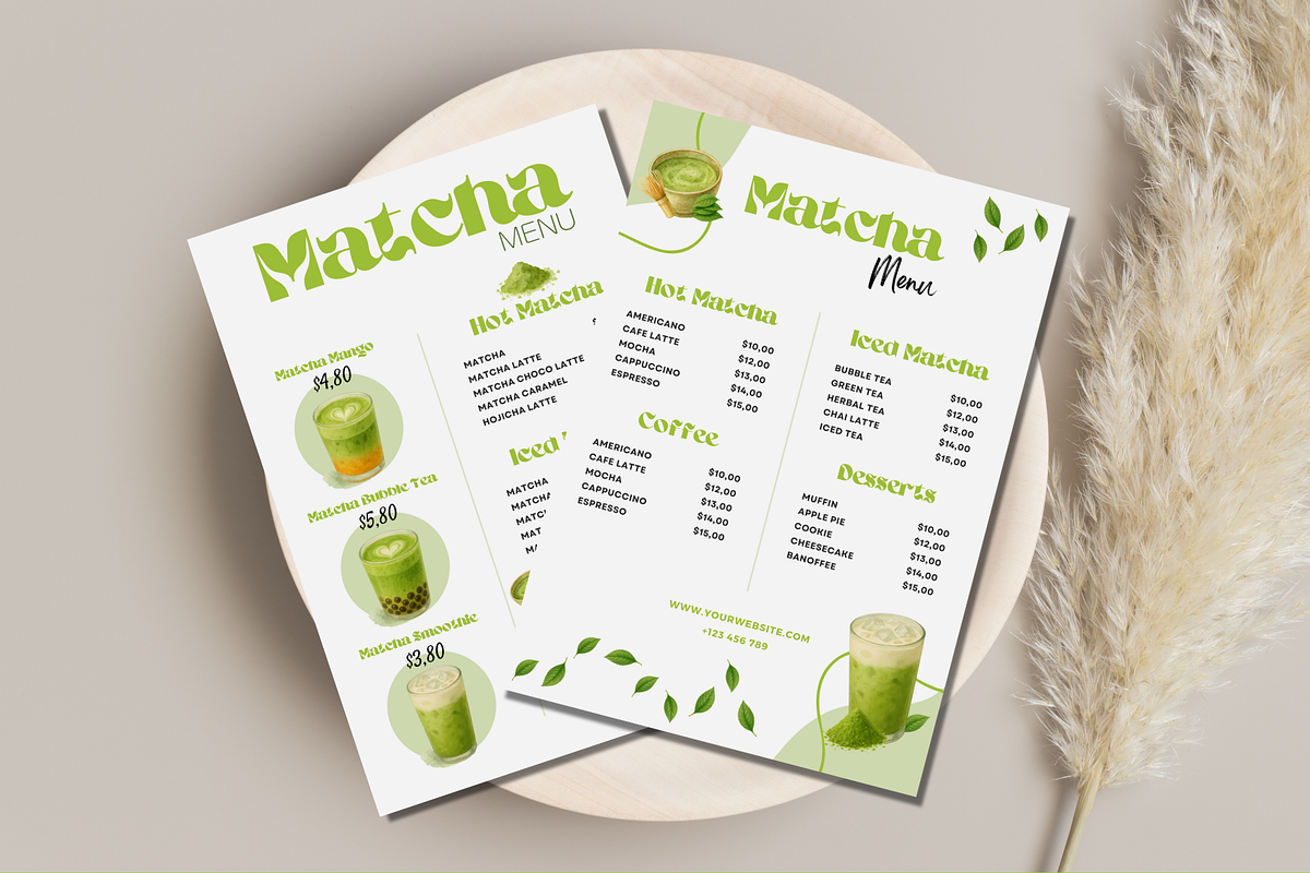 Matcha Menu Template Café Bakerie preview 7