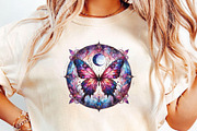 Mystical Butterfly Round Stained Gla, an Illustration by DreamCafeArt (Thumbnail 5 of 6)