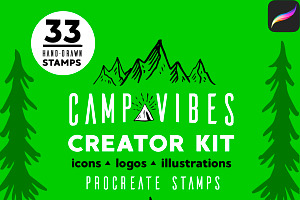CAMP VIBES - Procreate Stamps