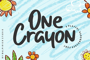 One Crayon Playful Handbrushed Font