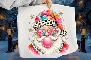 Trendy Christmas Santa Bubblegum PNG, a Seasonal Illustration by Canvas Craft