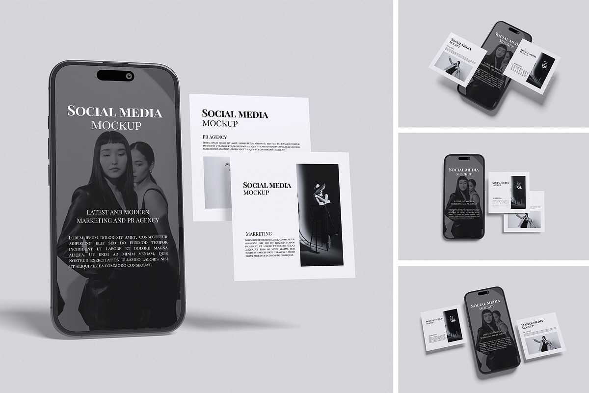 Social Media Mockup, an iPhone Mockup by Pikachudesign (Photo 1 of 5)
