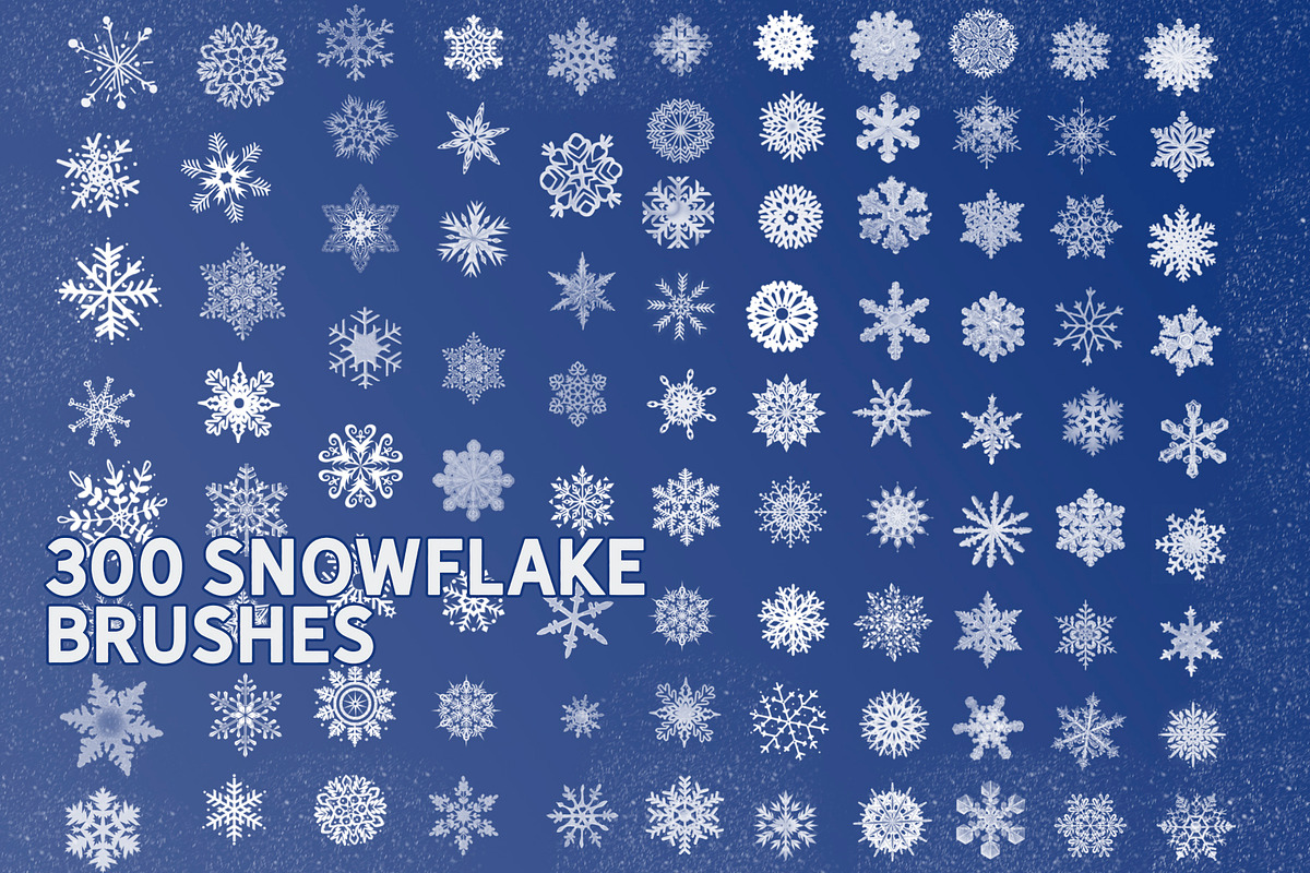 SNOWFLAKES BRUSHES & FREE OVERLAYS, a Brush Add-On by Alexiva (Photo 2 of 7)