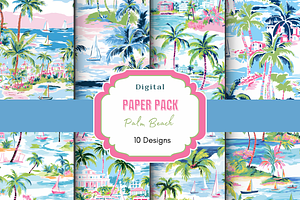 Preppy Palm Beach Digital Paper