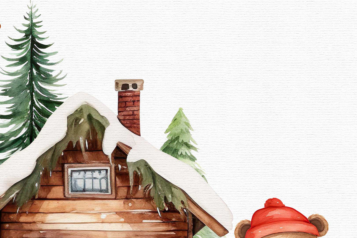 Watercolor Christmas Bear Clipart, an Illustration by Autumn Breeze (Photo 6 of 7)