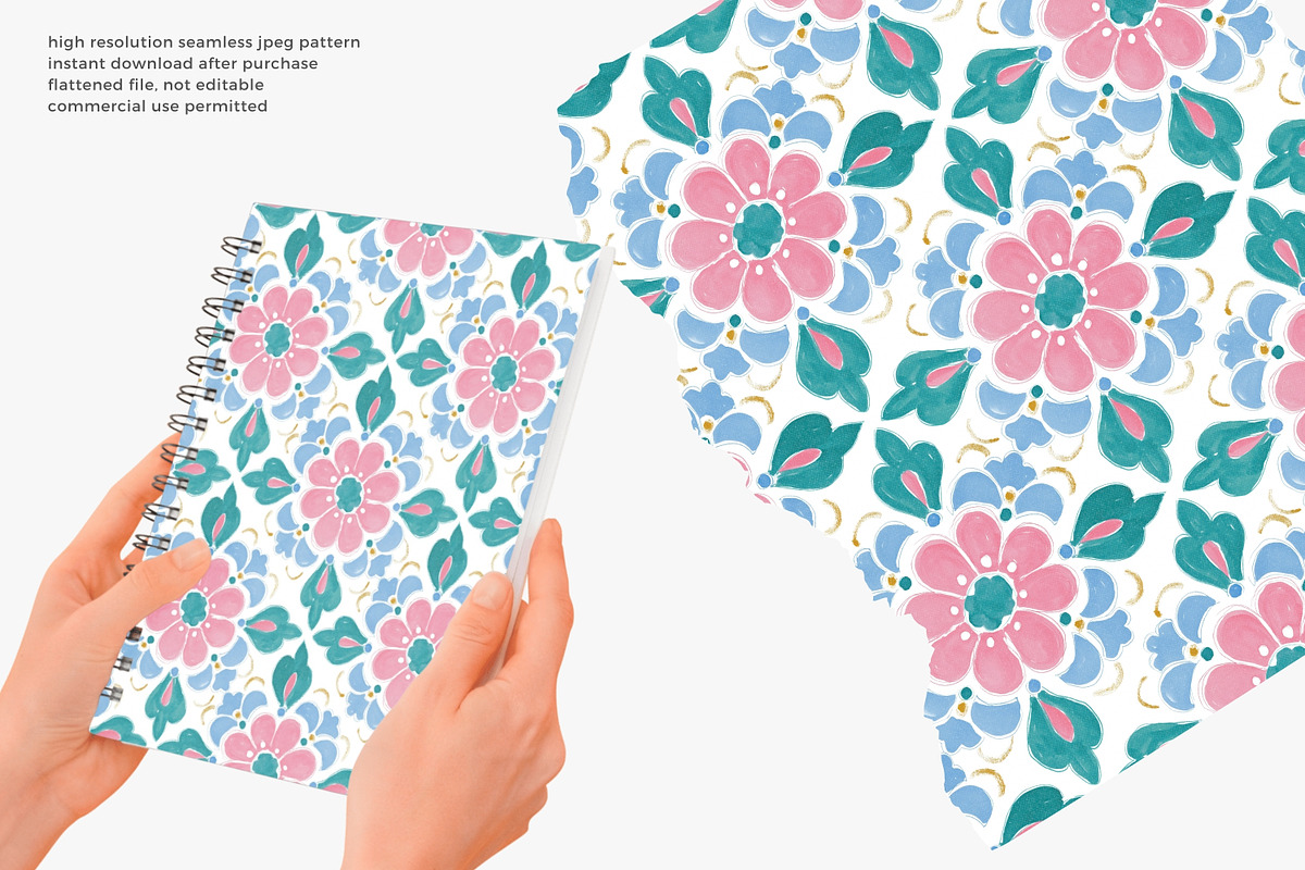 Retro floral tile seamless pattern, a Pattern Graphic by Pink Studio Art (Photo 2 of 4)