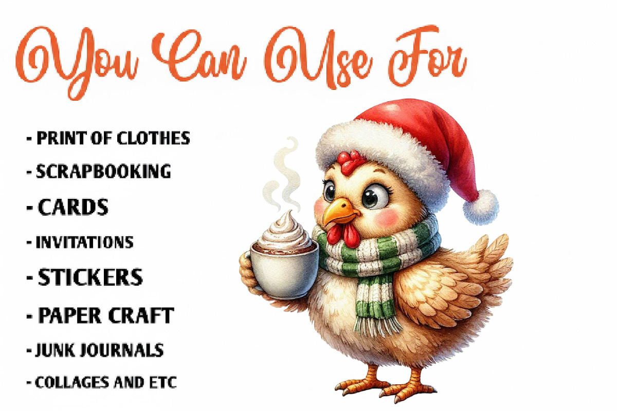 About Funny Christmas Chicken, a Seasonal Illustration by CreationArt (Photo 5 of 7)
