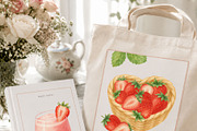 Strawberry Tea Time Watercolor Set, a Food Illustration by Sunshine Art (Thumbnail 5 of 7)