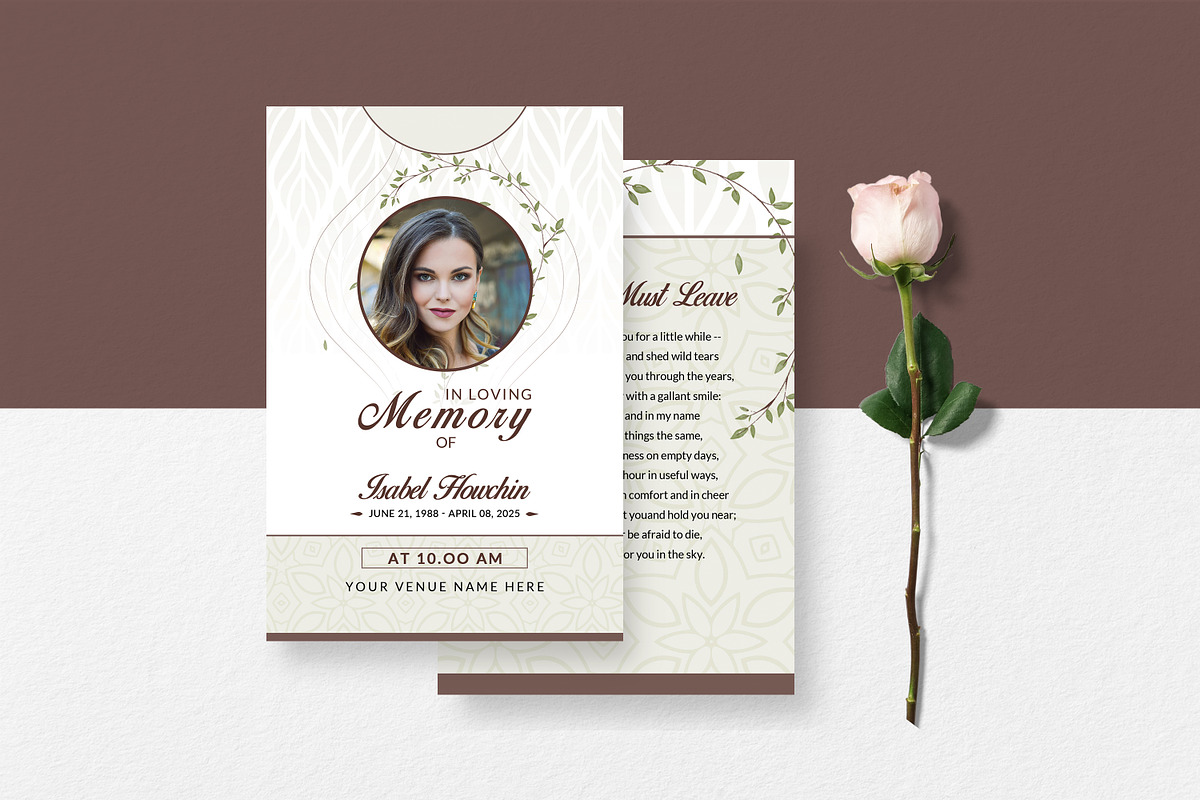 Funeral Program And Prayer Card, a Brochure Template by crazyOWL (Photo 4 of 9)