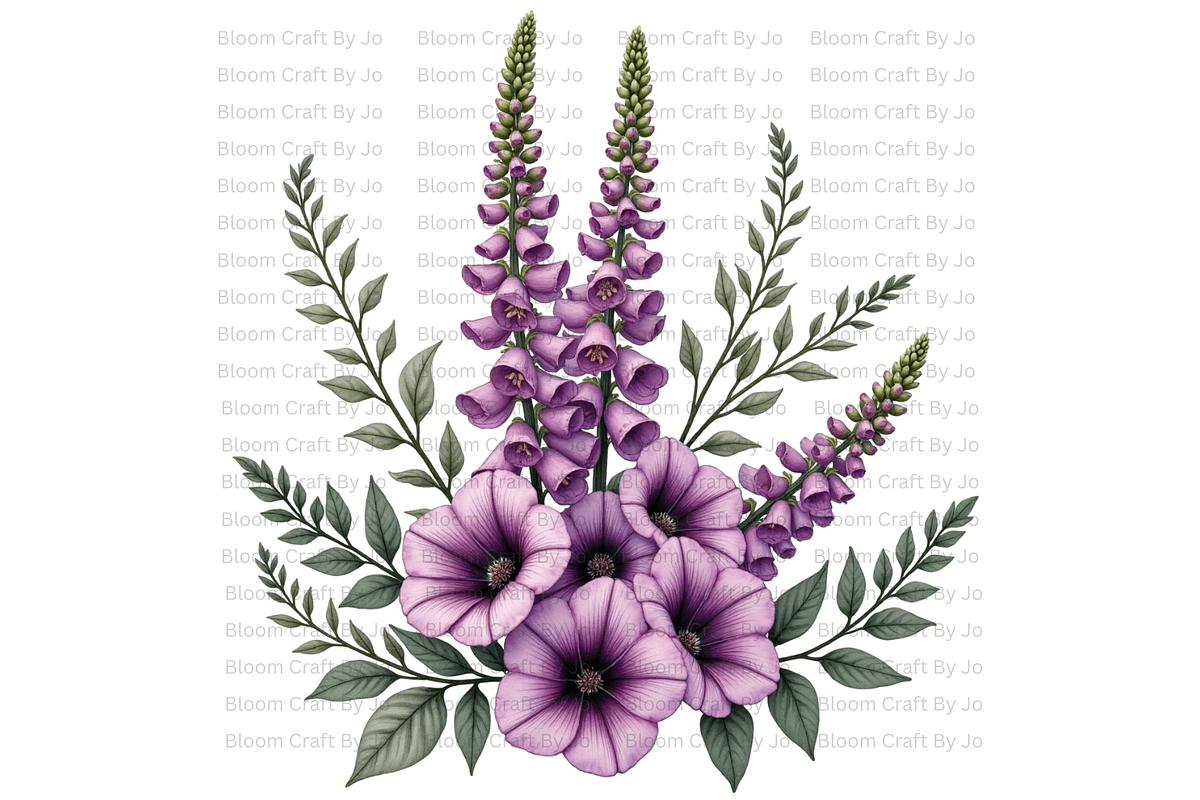 Foxgloves Stems and Flowers, a Decorative Illustration by Bloom Craft Creations (Photo 6 of 11)