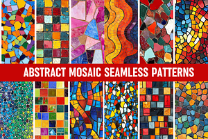 Abstract Mosaic Seamless Patterns, a Pattern Graphic by PrintHaven Designs