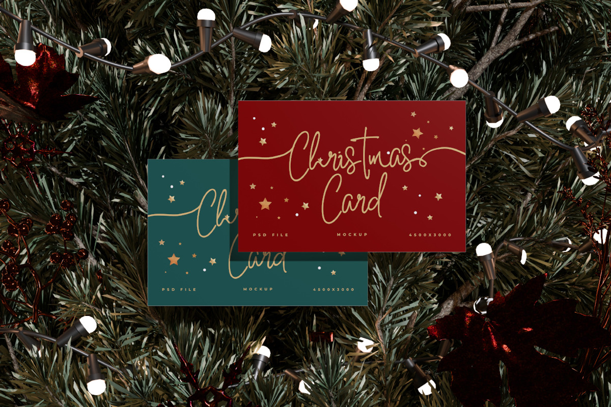 Christmas Card Mockup, an Advertising Mockup by Rielismee (Photo 2 of 5)