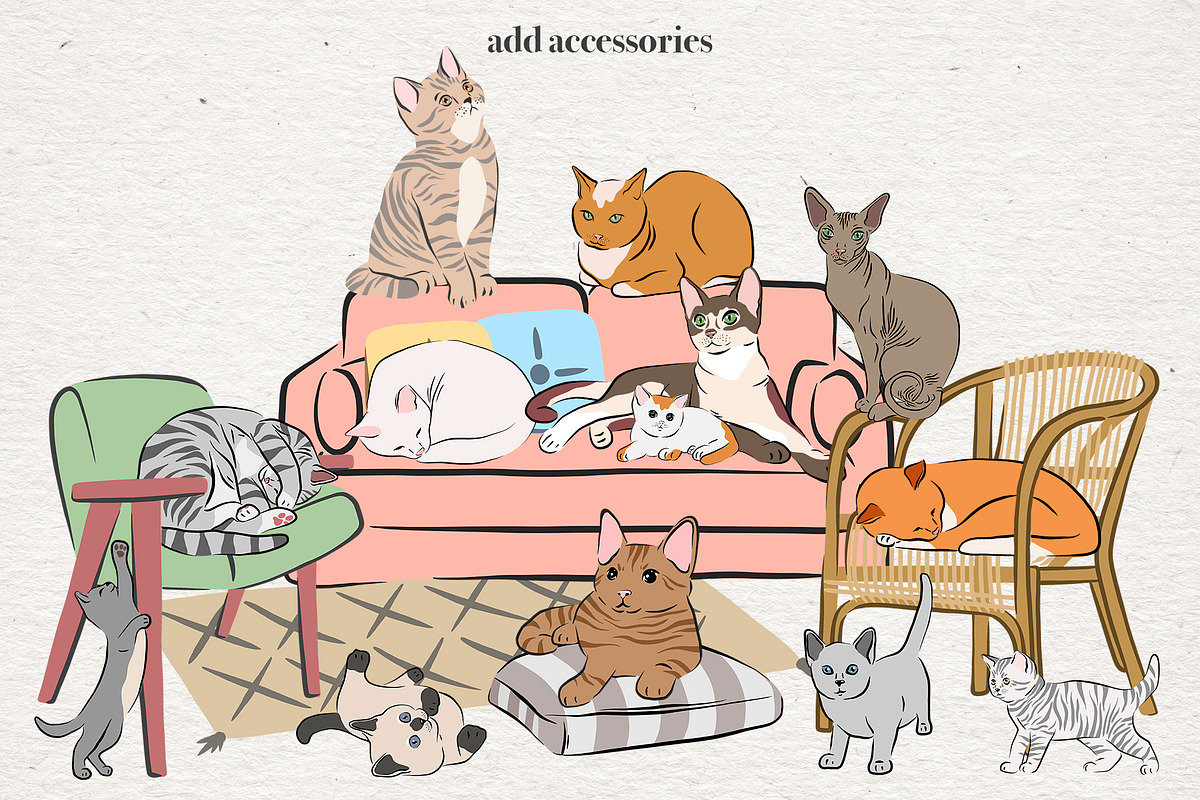 Cat Lover - Vector collection, an Animal Illustration by Alina Sh (Photo 6 of 10)