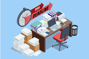 Isometric business deadline concept, a Finance Illustration by Golden Sikorka