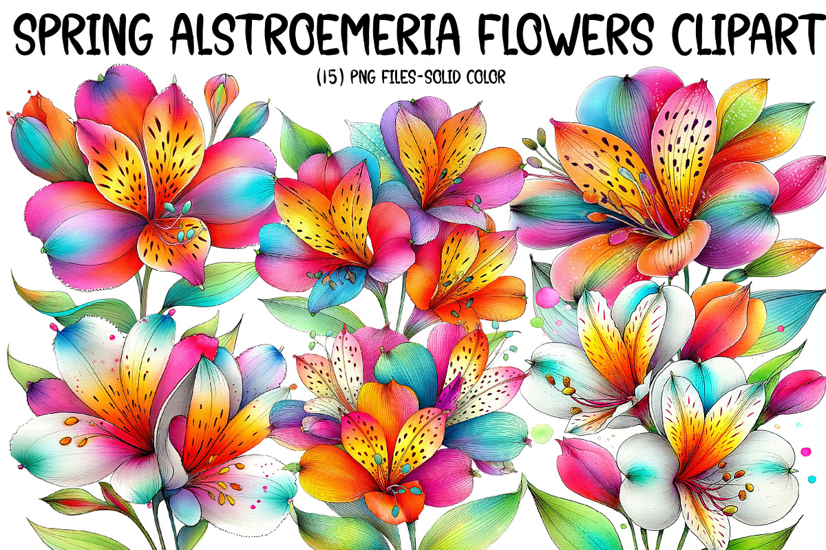 Spring Alstroemeria Flowers Clipart, an Illustration by Designworld (Photo 1 of 4)