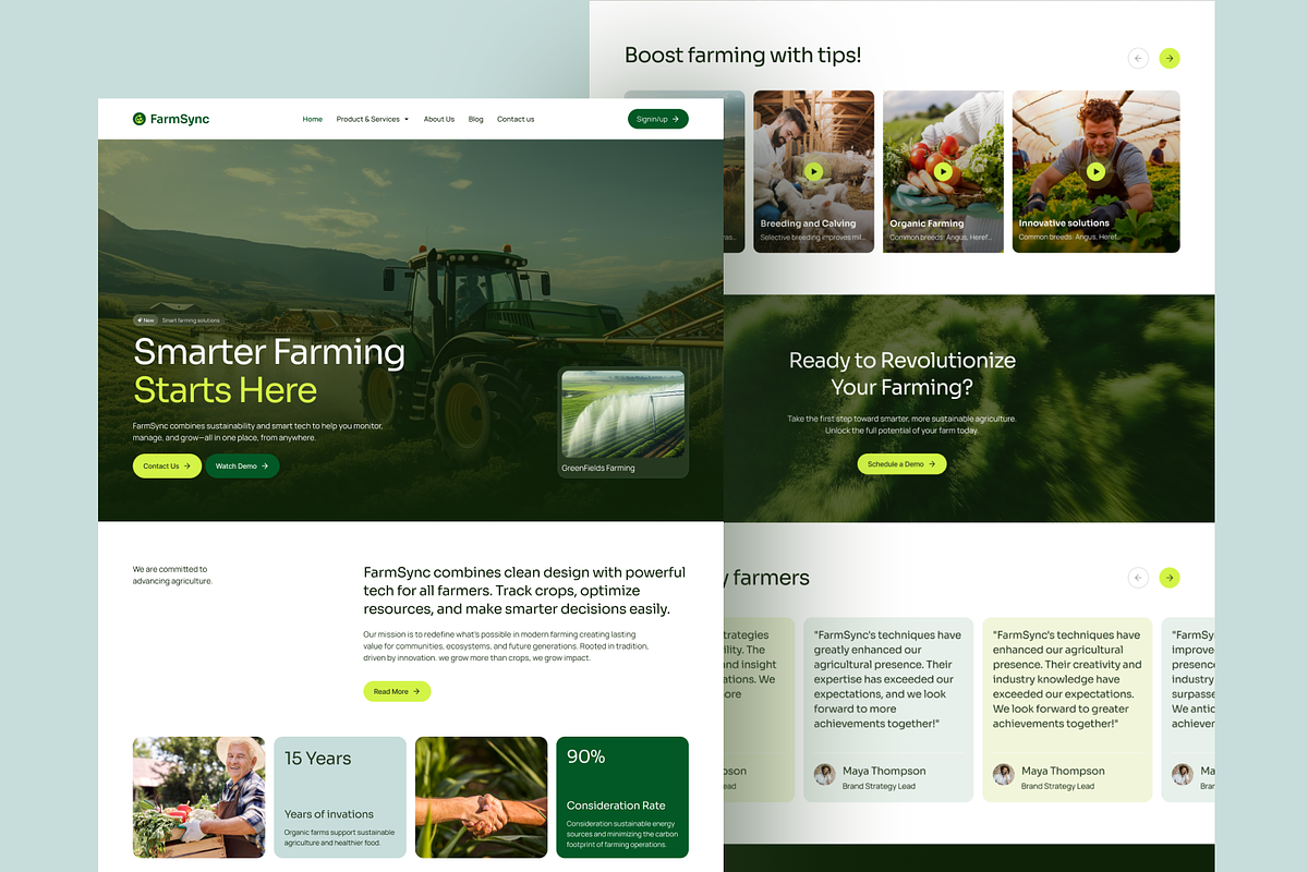 Agriculture Website Design, an UI Kit Template by Ahmed Rubel (Photo 2 of 4)