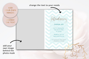 Birth Announcement Card Template 12