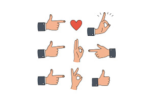 Collection of gesturing hands formin, an Illustration by designvectx