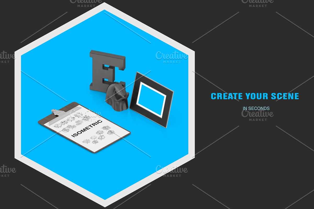 Isometric Office Scene Mock-up, an iPhone Mockup by IsometricWorld (Photo 3 of 7)