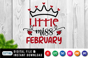 Little Miss February Valentine SVG