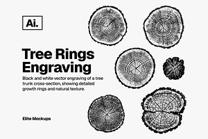 Tree Rings Engravings Collection, an Object Graphic by Elite Mockups