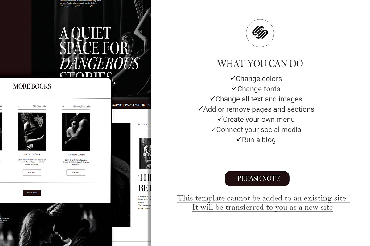 Romance Author Squarespace Website, a Squarespace Template by 3.14&Co (Photo 6 of 9)